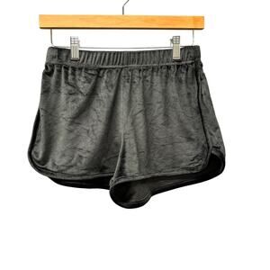 Juicy Couture Sleep‎ Shorts Womens Small Black Velour Beaded Logo Y2K Loungewear